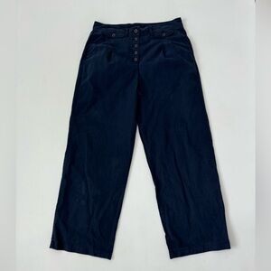 J.Crew Navy High Rise Button Front Straight Leg Pants Size 12